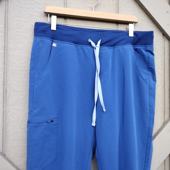 FIGS Zamora Jogger Scrub Pants Womens Blue Large Tall Drawstring Elastic Waist - Picture 2 of 8